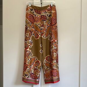 Zara Paisley Wide-Leg Pants